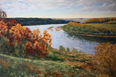 Painting titled "Осень в Поленово. Р…" by Sergei Krupkin, Original Artwork, Oil