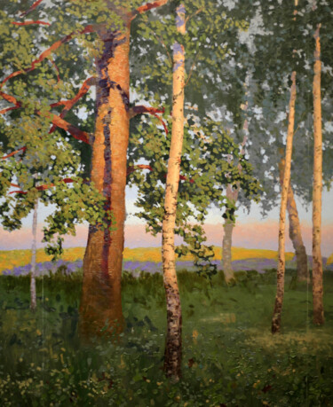 Painting titled "Вечер в Плесе" by Sergei Krupkin, Original Artwork, Oil