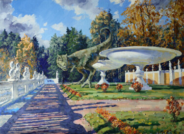 Painting titled "Sunny day at the Ar…" by Sergei Krupkin, Original Artwork, Oil