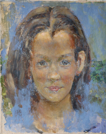 Painting titled "portrait girl. Guly…" by Sergei Krupkin, Original Artwork, Oil