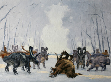 Peinture intitulée "The leader fell ill" par Sergei Krupkin, Œuvre d'art originale, Huile