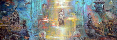 Malerei mit dem Titel "Allegory of war" von Sergei Lisitsyn, Original-Kunstwerk, Öl