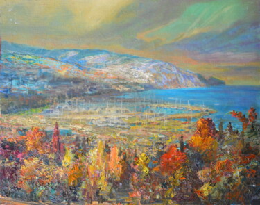 Peinture intitulée "Madeira island, Por…" par Sergei Lisitsyn, Œuvre d'art originale, Huile