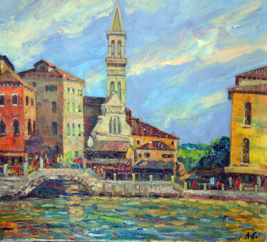 Pittura intitolato "Venice" da Sergei Lisitsyn, Opera d'arte originale, Olio