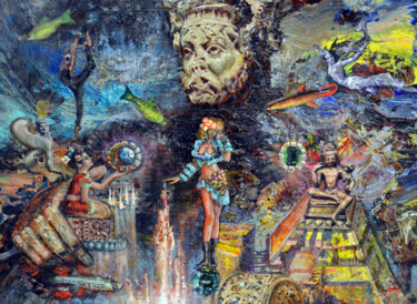Malerei mit dem Titel "Aphrodite" von Sergei Lisitsyn, Original-Kunstwerk, Öl