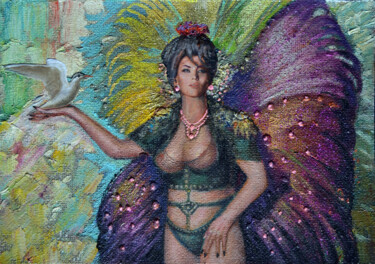 Painting titled "Dancer" by Sergei Lisitsyn, Original Artwork, Oil