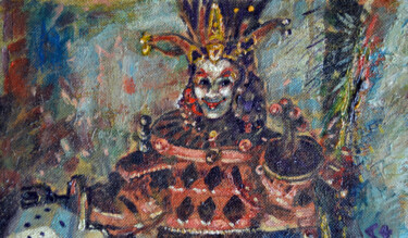 Pittura intitolato "Clown" da Sergei Lisitsyn, Opera d'arte originale, Olio