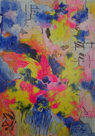 Peinture intitulée "Flash of color" par Sergei Safaev, Œuvre d'art originale, Acrylique