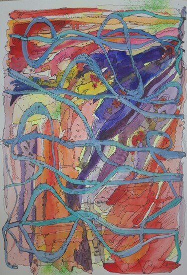 Malerei mit dem Titel "The passage of time…" von Sergei Safaev, Original-Kunstwerk, Aquarell