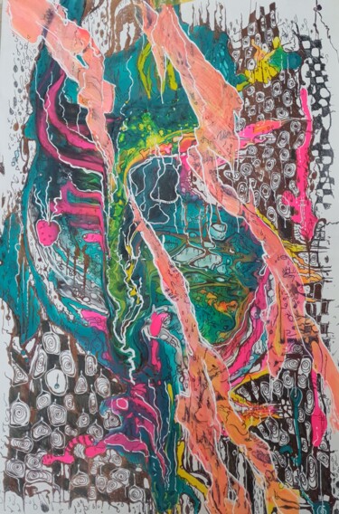 Картина под названием "energy in the flow" - Sergei Safaev, Подлинное произведение искусства, Акрил
