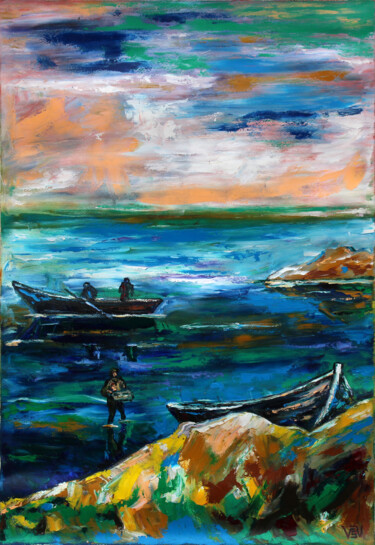 Pittura intitolato "Marine Prospectors" da Sergei Voinovski, Opera d'arte originale, Olio