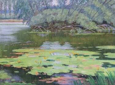 "Water lilies. In the estate of M.Y.Lermontov" #Кувшинки Картина под названием ""Water lilies. In t…" - Sergei Yurievich Gusev, Подлинное произведение искусства, Масло Установлен на…