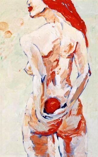 Painting titled "Stealing Apple" by Sergej Jakovlev, Original Artwork, Oil