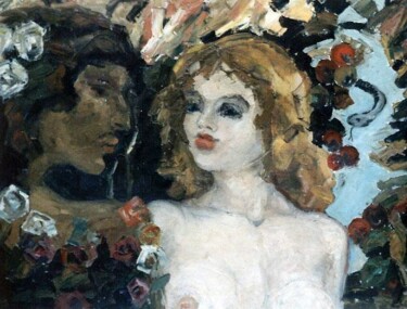 Painting titled "Adam and Eve" by Sergej Jakovlev, Original Artwork