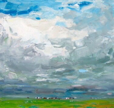 Painting titled "Clouds" by Sergej Jakovlev, Original Artwork, Oil