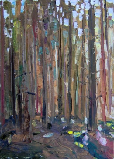 Painting titled "Forest. Afternoon" by Sergej Jakovlev, Original Artwork