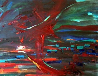 Painting titled "Sky Tragedy" by Sergej Jakovlev, Original Artwork