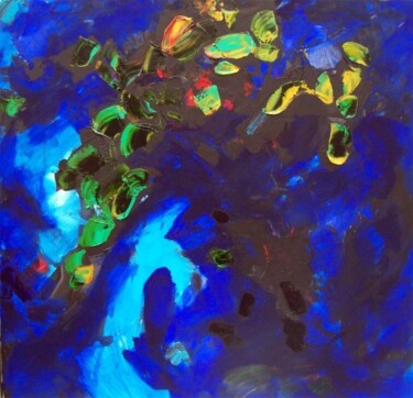 Painting titled "Blue Tree" by Sergej Jakovlev, Original Artwork