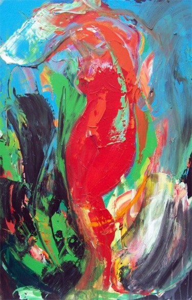 Painting titled "Fire Dance" by Sergej Jakovlev, Original Artwork