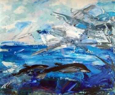 Painting titled "Sea" by Sergej Jakovlev, Original Artwork