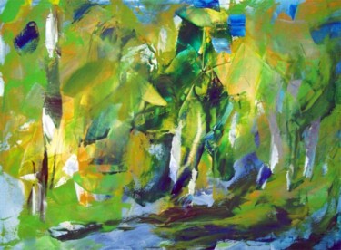 Painting titled "Green Space" by Sergej Jakovlev, Original Artwork