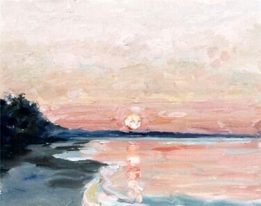 Painting titled "Sunrise" by Sergej Jakovlev, Original Artwork, Oil