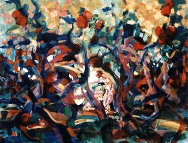 Painting titled "Eden" by Sergej Jakovlev, Original Artwork, Oil