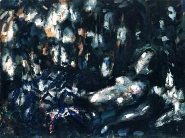 Painting titled "Moon Dream" by Sergej Jakovlev, Original Artwork, Oil