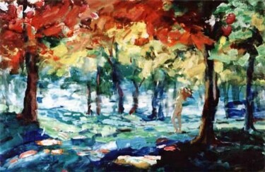 Painting titled "Autumn" by Sergej Jakovlev, Original Artwork, Oil