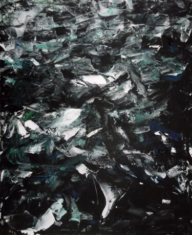 Painting titled "Black Ocean" by Sergej Jakovlev, Original Artwork, Acrylic