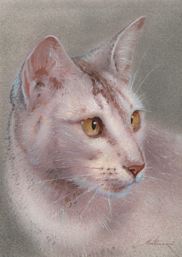 Painting titled "Perfect cat" by Sergej Matiyenko, Original Artwork, Airbrush