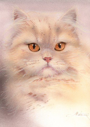 Painting titled "Lovely cat" by Sergej Matiyenko, Original Artwork, Airbrush