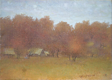 Painting titled "Autumn" by Sergej Pisarenko, Original Artwork, Oil