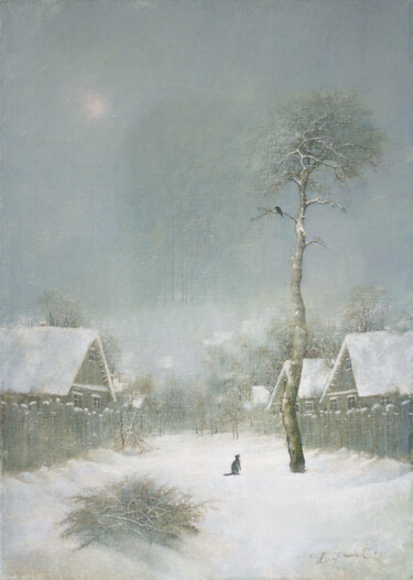 Malerei mit dem Titel "Winter" von Sergej Pisarenko, Original-Kunstwerk, Öl