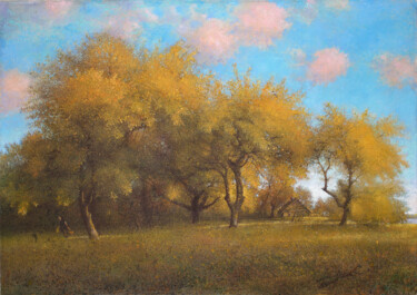 Pittura intitolato "The lights of a sun" da Sergej Pisarenko, Opera d'arte originale, Olio