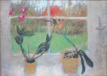 Painting titled "Орхидеи" by Sergej Pisarenko, Original Artwork, Oil