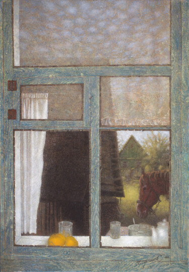 Malerei mit dem Titel "Window" von Sergej Pisarenko, Original-Kunstwerk, Öl