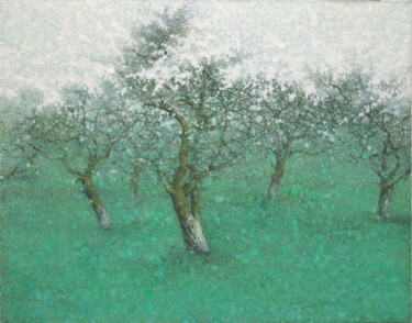 Malerei mit dem Titel "Garden" von Sergej Pisarenko, Original-Kunstwerk, Öl