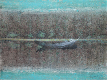 Картина под названием "On the surface of t…" - Sergej Pisarenko, Подлинное произведение искусства, Масло