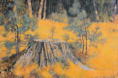 Malerei mit dem Titel "Sunny glade" von Sergej Pisarenko, Original-Kunstwerk, Öl