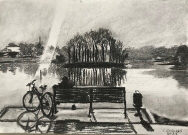 Рисунок под названием "Утро" - Сергей Соколов, Подлинное произведение искусства, Древесный уголь