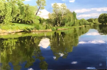 Картина под названием "Река Протва летом" - Сергей Соколов, Подлинное произведение искусства, Масло