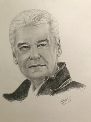 Drawing titled "Портрет" by Sergei Sokolov, Original Artwork, Pencil