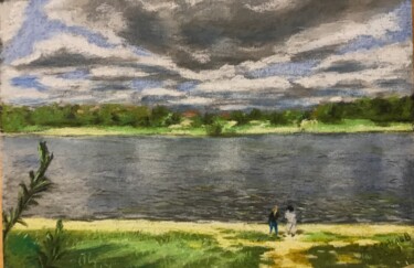 Картина под названием "Река Ока" - Сергей Соколов, Подлинное произведение искусства, Пастель