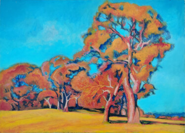Картина под названием "золотая осень" - Сергей Швидюк, Подлинное произведение искусства, Масло Установлен на Деревянная рама…