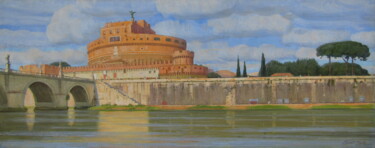 Peinture intitulée "Рим. Замок Святого…" par Sergei Iurevich Gusev, Œuvre d'art originale, Huile Monté sur Châssis en bois