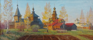 Malerei mit dem Titel "Вечер в Суздале" von Sergei Iurevich Gusev, Original-Kunstwerk, Öl Auf Keilrahmen aus Holz montiert