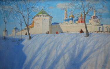 Peinture intitulée "Мартовский звон" par Sergei Iurevich Gusev, Œuvre d'art originale, Huile Monté sur Châssis en bois