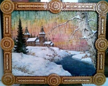 Картина под названием ""Зимнее утро"" - Сергей Зинин, Подлинное произведение искусства, Масло