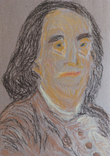 Drawing titled "Benjamin Franklin p…" by Sergej Danko, Original Artwork, Pastel